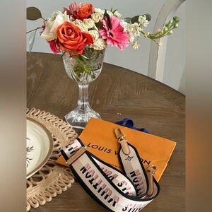 Louis Vuitton Canvas Strap Black Pink Guitar Strap Speedy 20